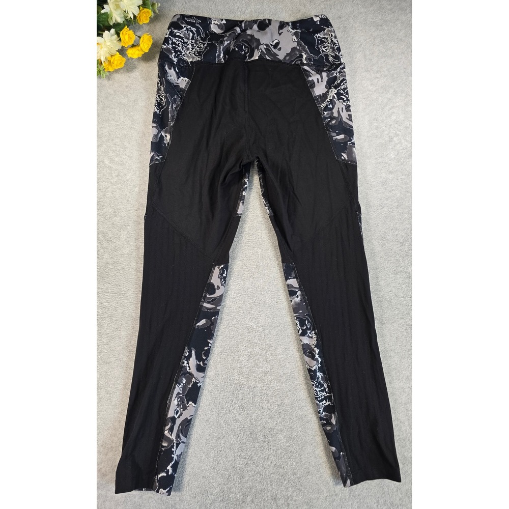 The North Face Leggings Womens Medium Black Floral Mesh FlashDry Active Tights - Picture 10 of 11